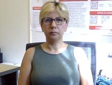Elahe Javadi in her Illinois State University Office